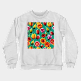 Colourful Tulips & Flowers Crewneck Sweatshirt